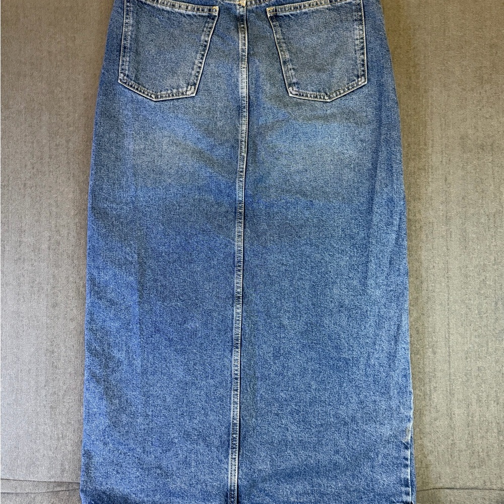 Cotton On “ Bailey denim maxi skirt” medium blue -slit- coastal-Women size 4 - Picture 8 of 8